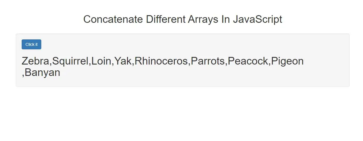 How To Concatenate Two Different Arrays In JavaScript