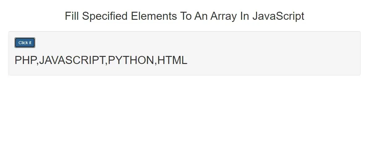 How To Fill Specified Elements To An Array In JavaScript