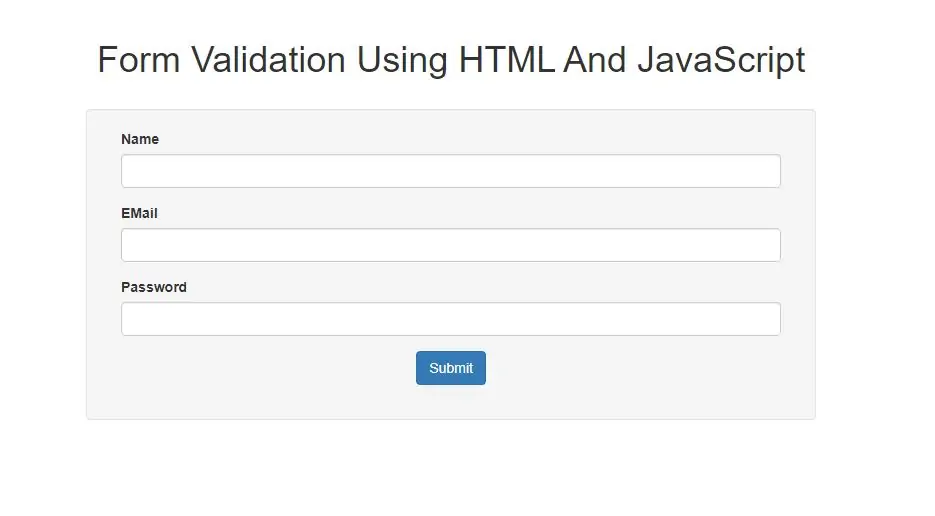How To Do Form Validation Using HTML And JavaScript