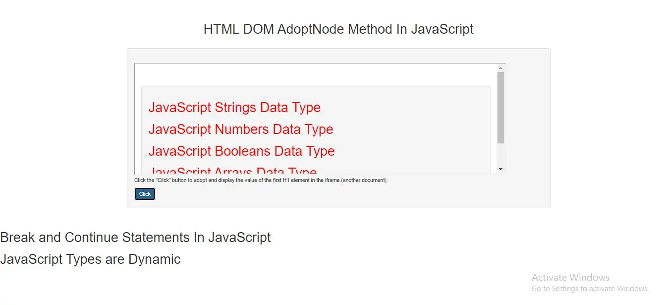 How To Use HTML DOM AdoptNode Method In JavaScript