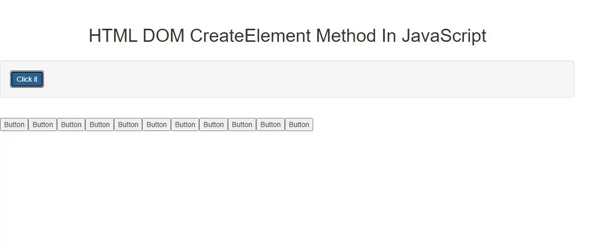 How To Use HTML DOM CreateElement Method In JavaScript