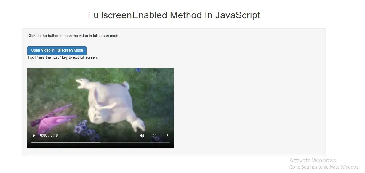 How To Use HTML DOM FullscreenEnabled Method In JavaScript