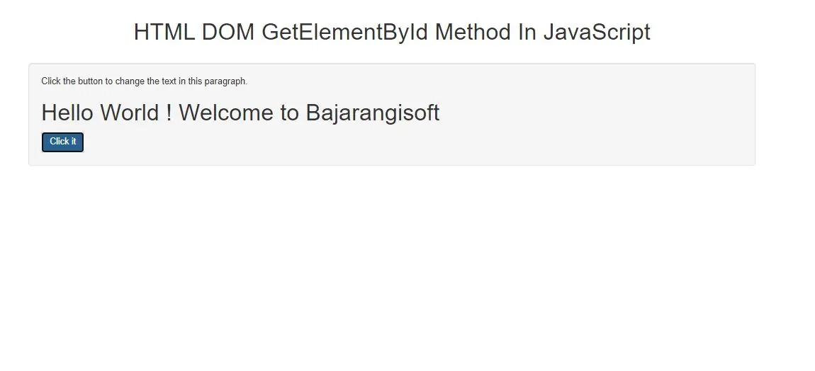 How To Use HTML DOM GetElementById Method In JavaScript