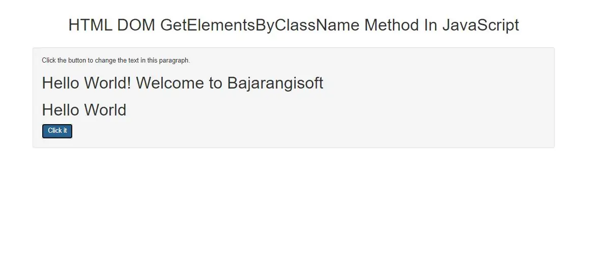 How To Use GetElementsByClassName Method In JavaScript