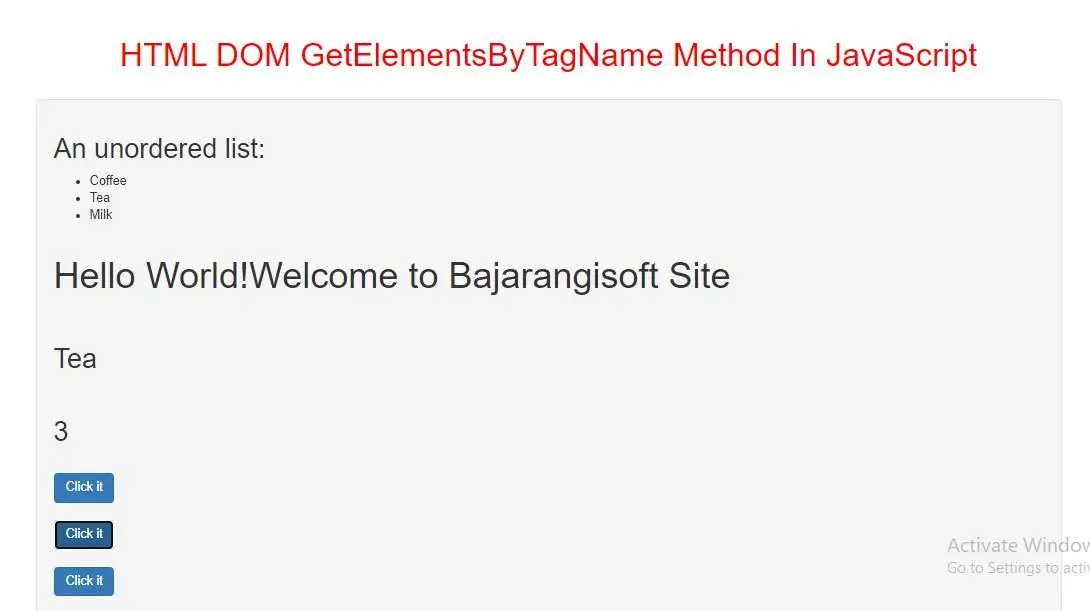 How To Use GetElementsByTagName Method In JavaScript