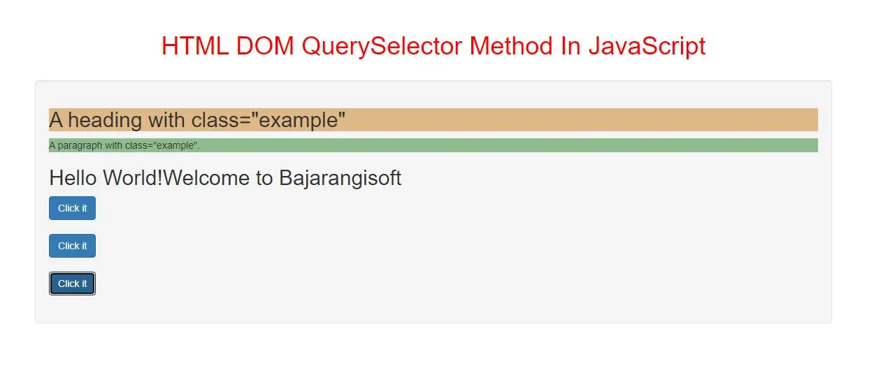 How To Use HTML DOM QuerySelector Method In JavaScript