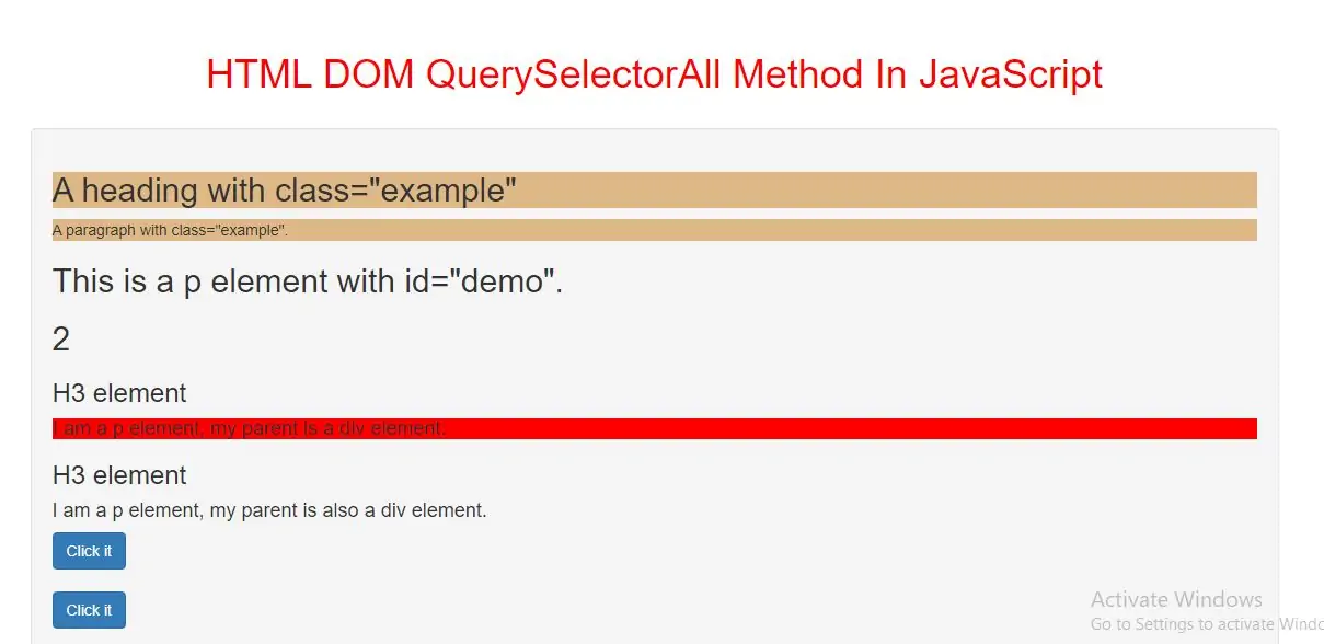 How To Use HTML DOM QuerySelectorAll Method In JavaScript