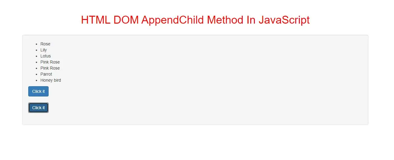 How To Use HTML DOM AppendChild Method In JavaScript