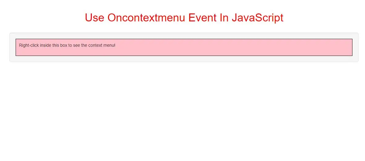 How To Use Oncontextmenu Event In JavaScript With Example