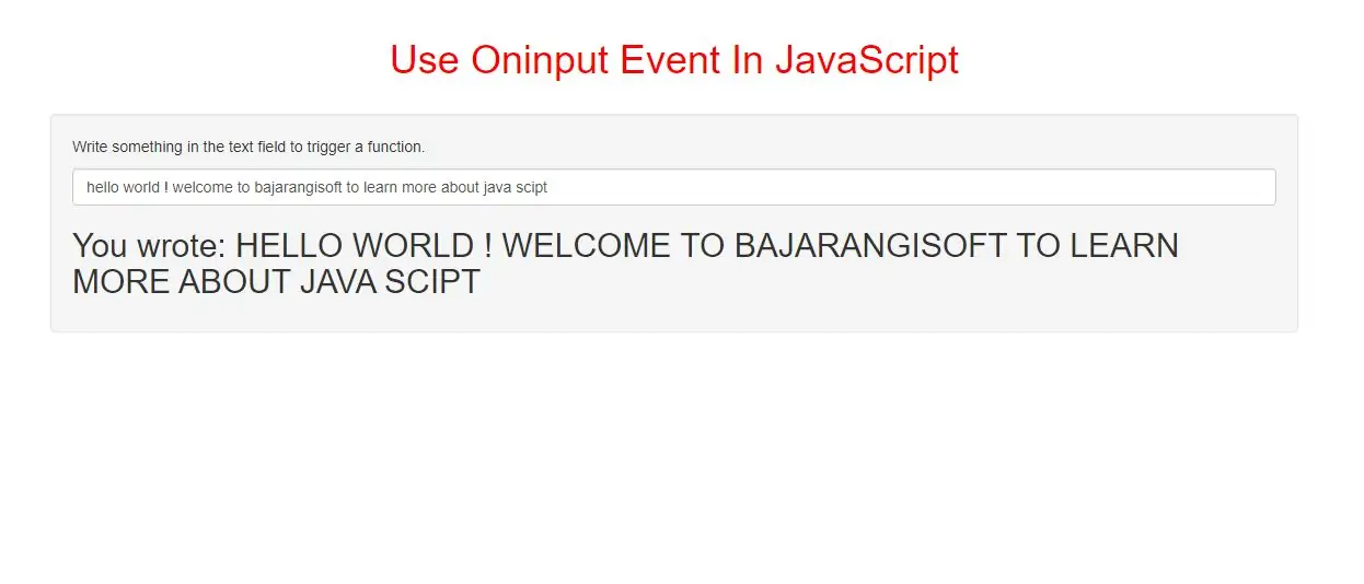 How To Use Oninput Event In JavaScript With Example