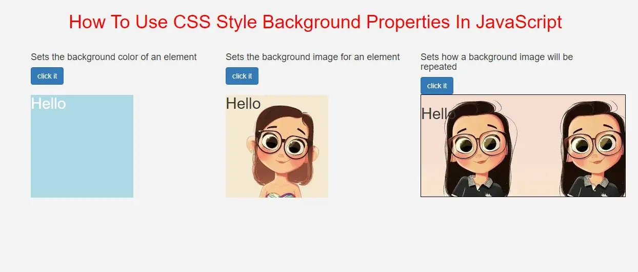 How To Use CSS Style Background Properties In JavaScript