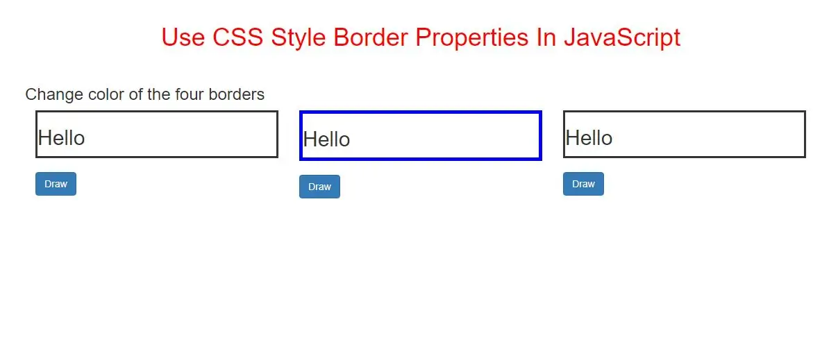 How To Use CSS Style Border Properties In JavaScript