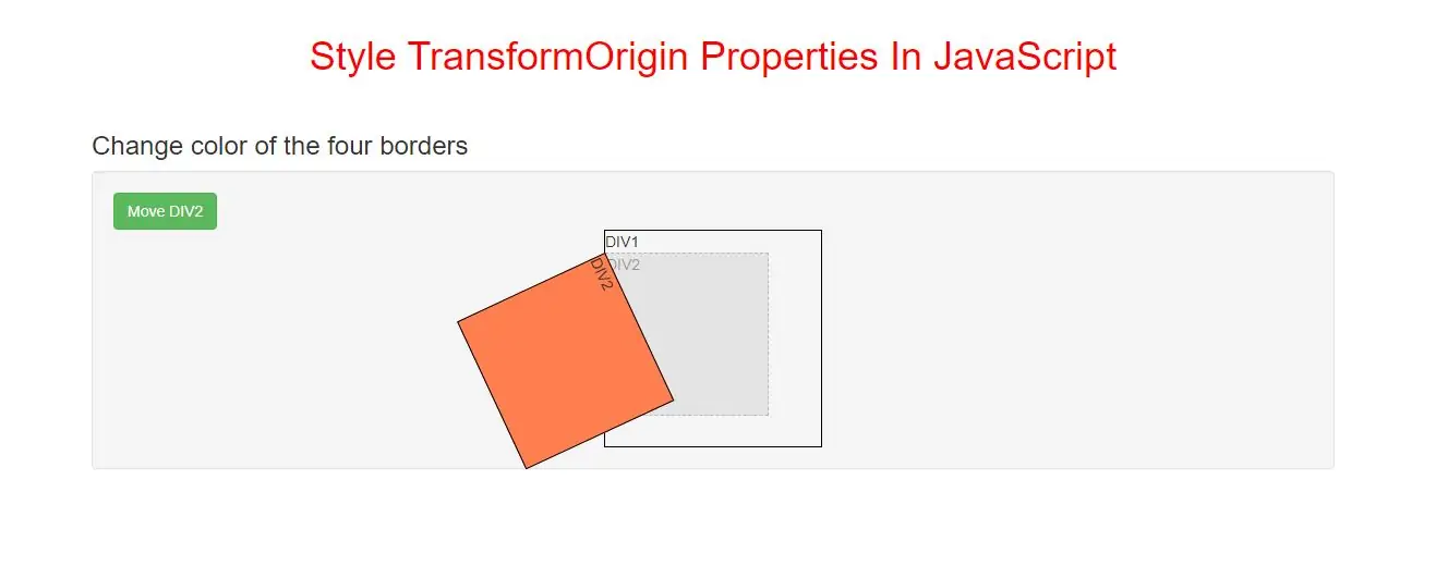 How To Use Style TransformOrigin Properties In JavaScript
