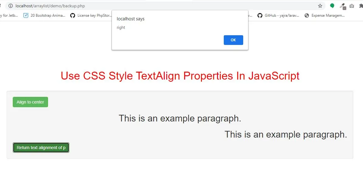 How To Use CSS Style TextAlign Properties In JavaScript