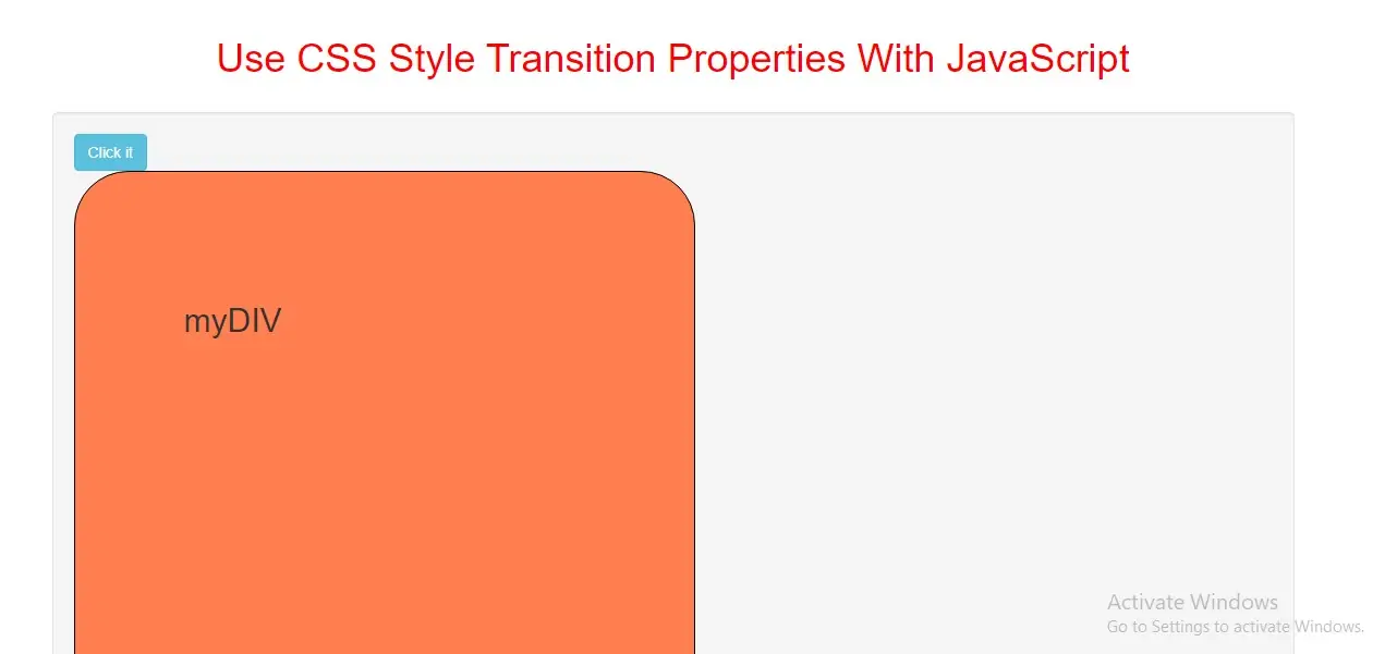 How To Use CSS Style Transition Properties With JavaScript