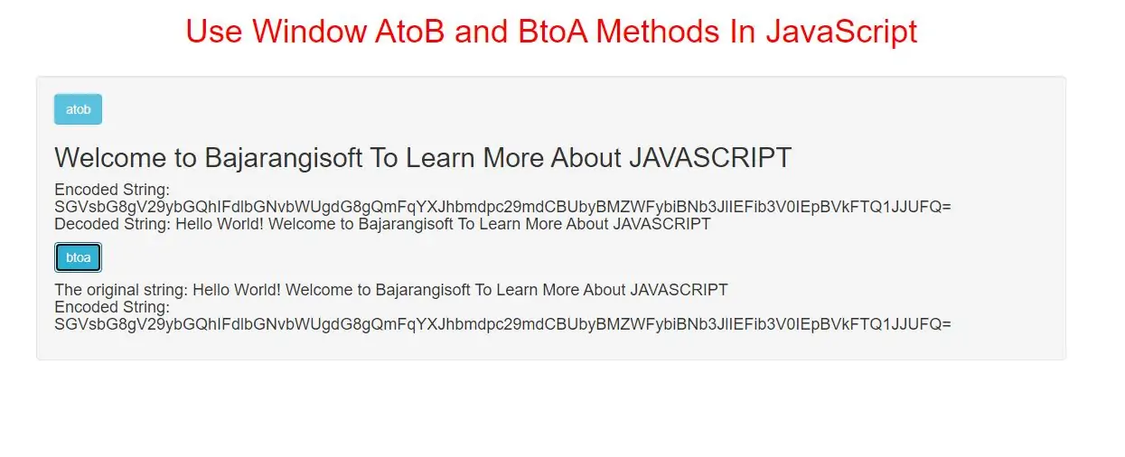 How To Use Window AtoB and BtoA Methods In JavaScript