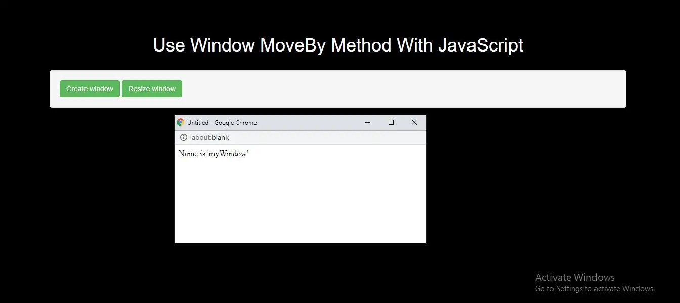 How Can I Use Window MoveBy Method With JavaScript