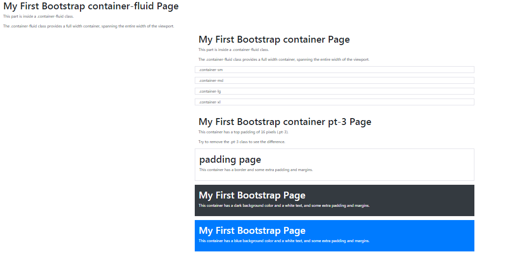 Bootstrap Container Class