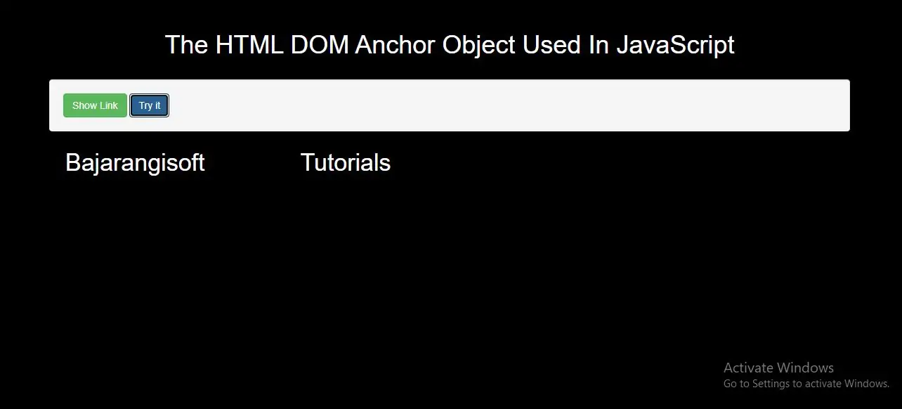 Which Are The HTML DOM Anchor Object Used In JavaScript