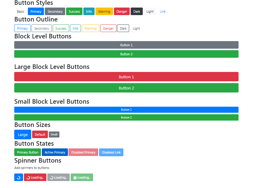 Bootstrap Buttons and Group Buttons