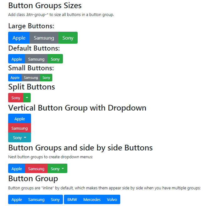 Bootstrap Group Buttons