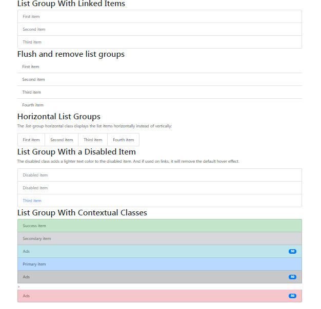 Bootstrap List Groups