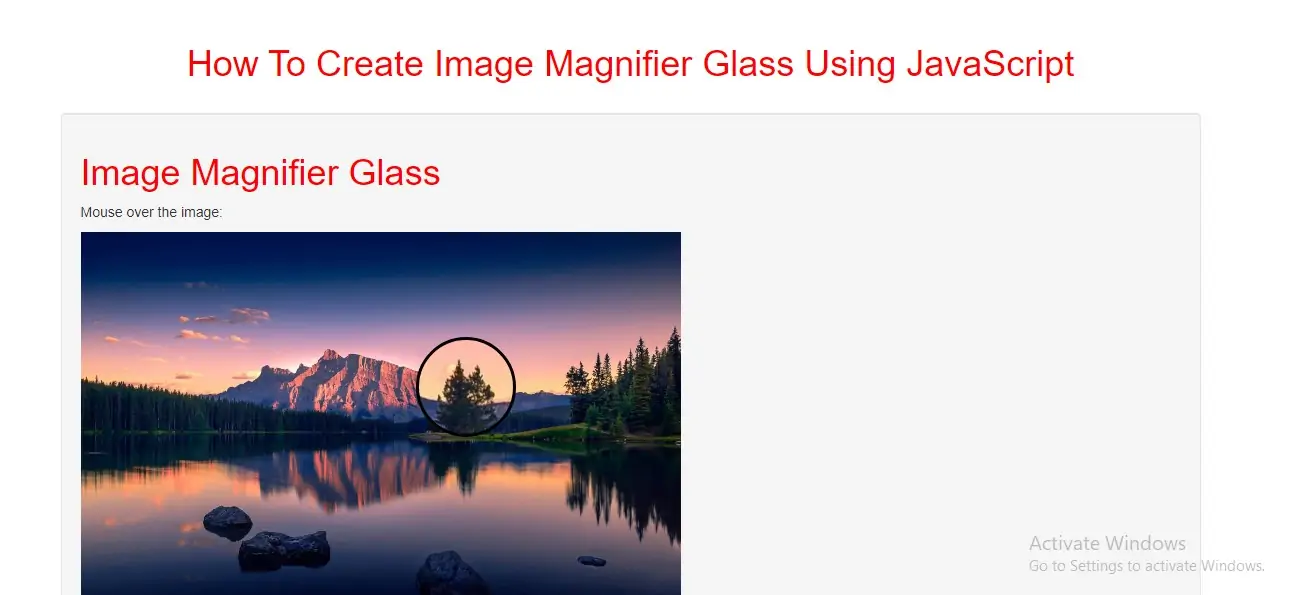 How To Create Image Magnifier Glass Using JavaScript