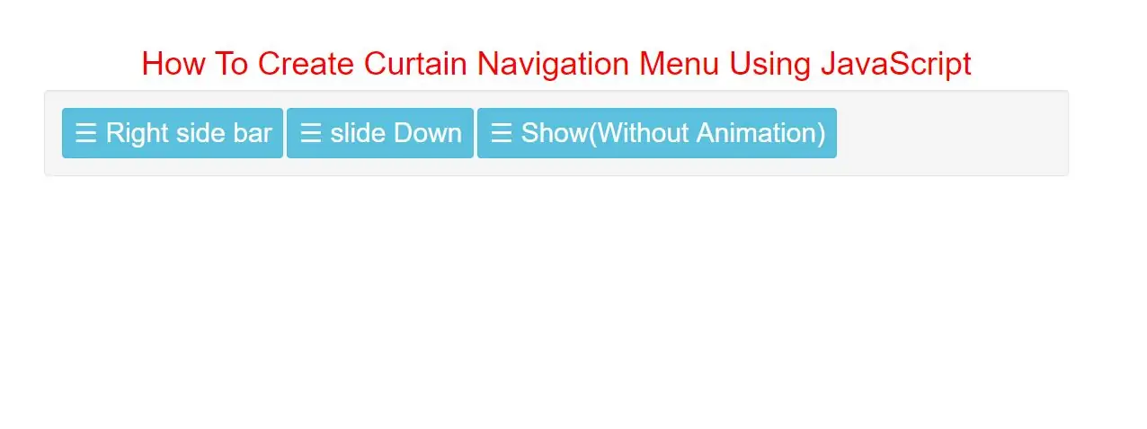 How To Create Curtain Navigation Menu Using JavaScript
