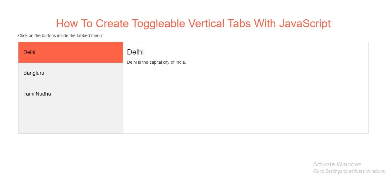 How To Create Togglable Vertical Tabs With JavaScript