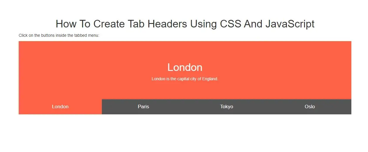 How To Create Tab Headers Using CSS And JavaScript