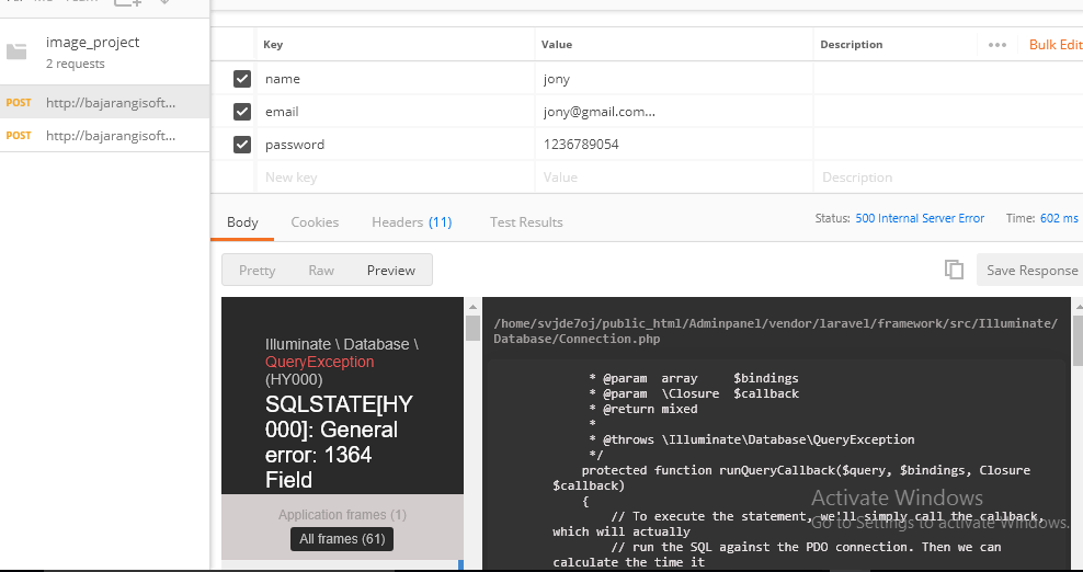 Sqlstate[HY000] General Error 1364 Field  In Laravel