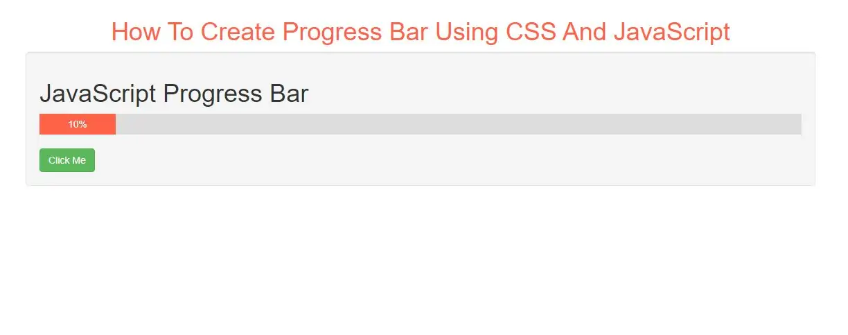 How To Create Progress Bar Using CSS And JavaScript