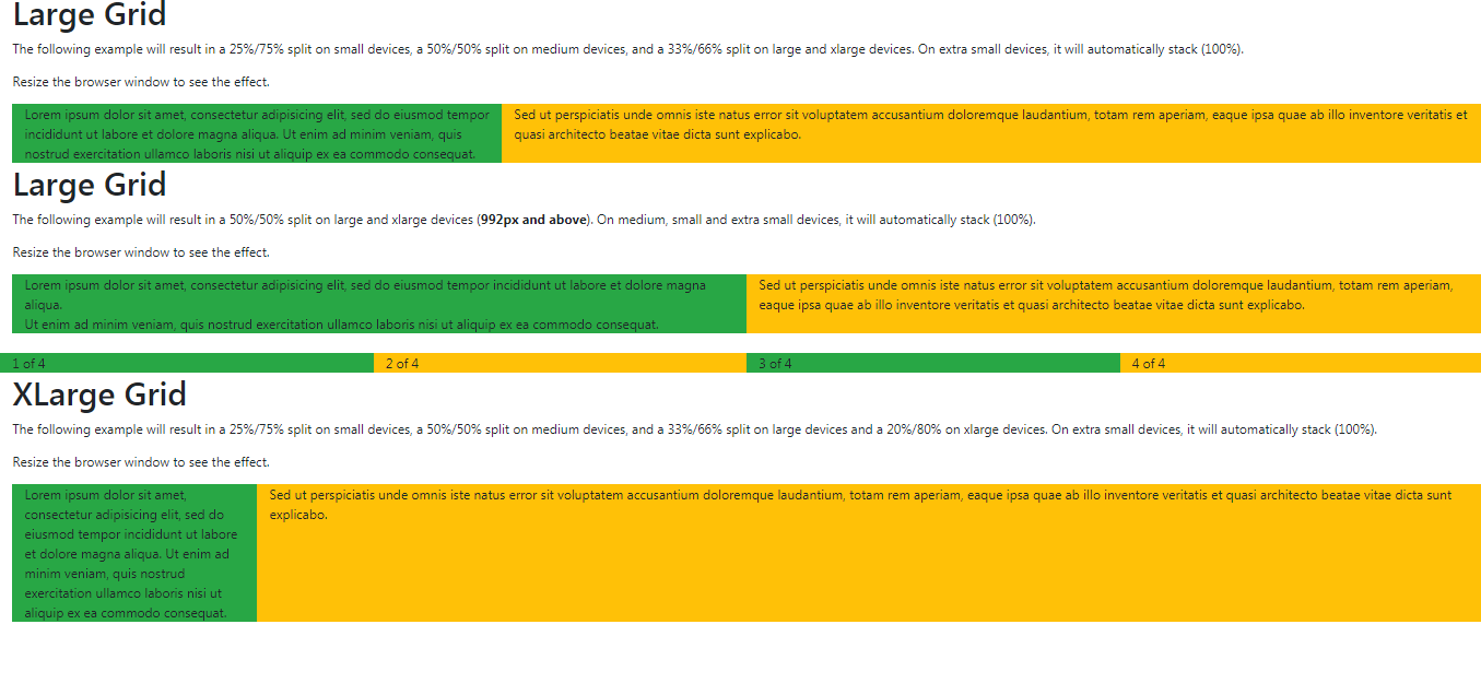 Bootstrap Large and XLarge