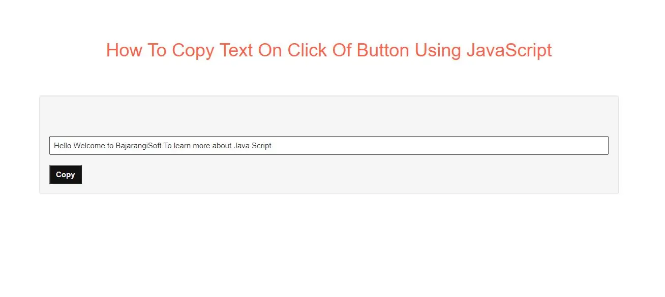 How To Copy Text On Click Of Button Using JavaScript