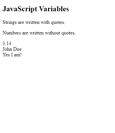 JavaScript Variables