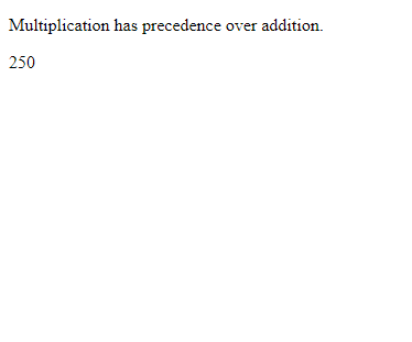 JavaScript Arithmetic Operator