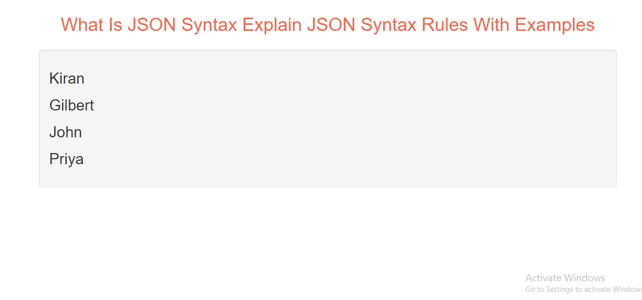 What Is JSON Syntax Explain JSON Syntax Rules With Examples