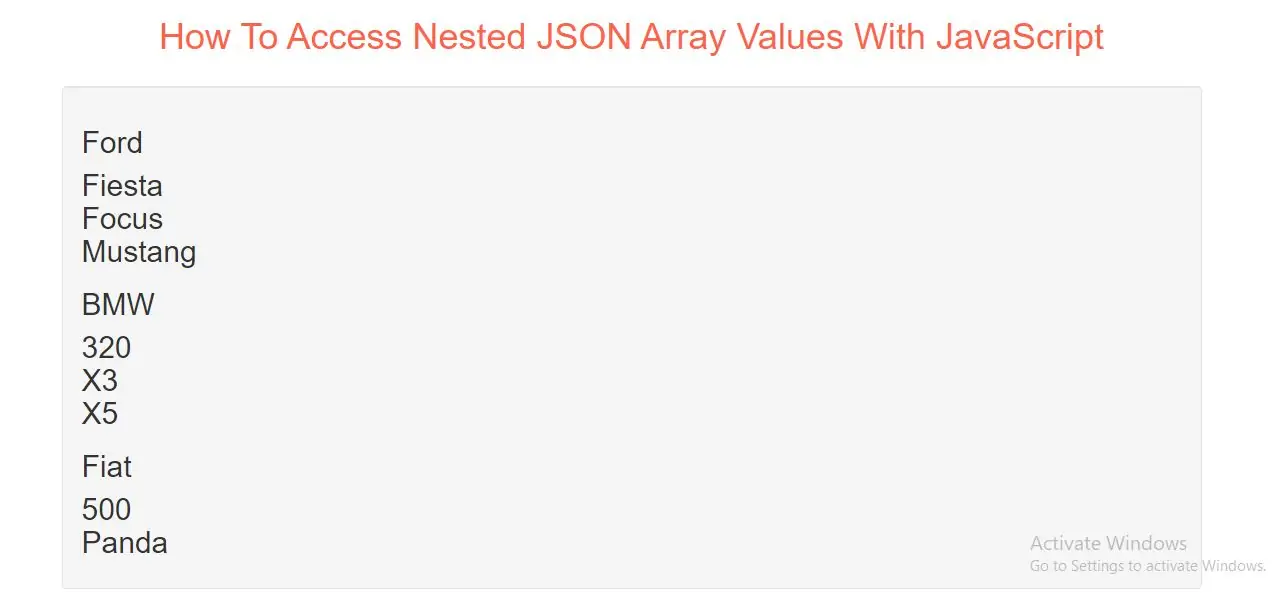 How To Access Nested JSON Array Values With JavaScript