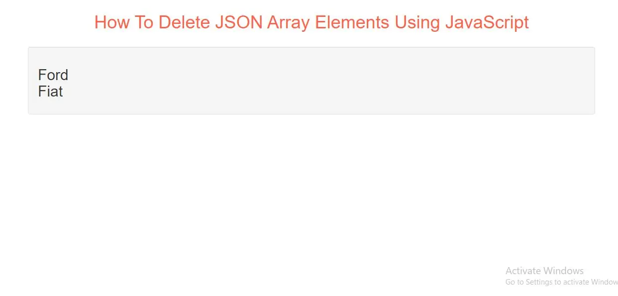 How To Delete JSON Array Elements Using JavaScript