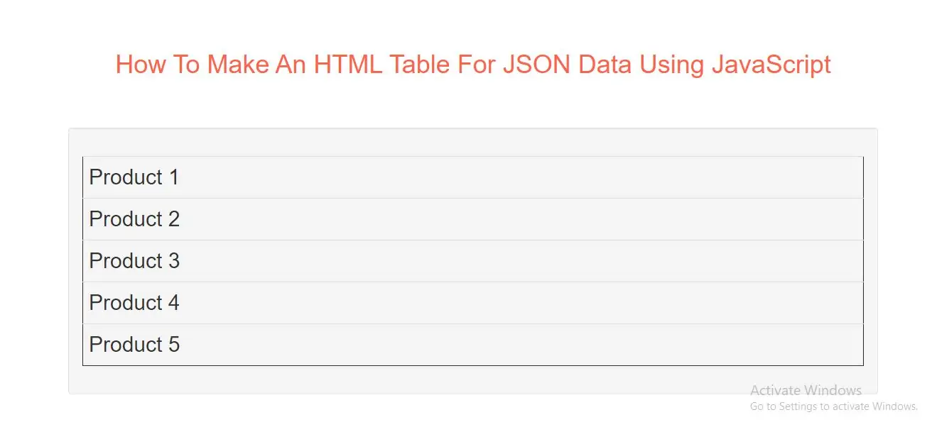 How To Make An HTML Table For JSON Data Using JavaScript