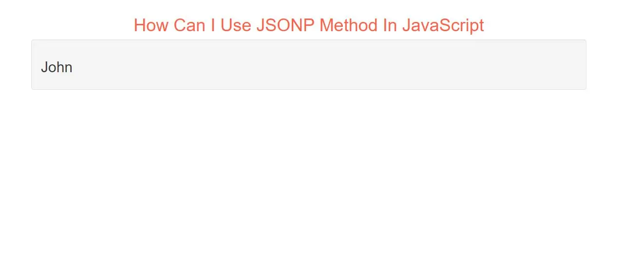 How Can I Use JSONP Method In JSONP MethodWith Examples