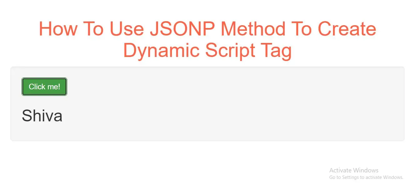 How To Use JSONP Method To Create Dynamic Script Tag