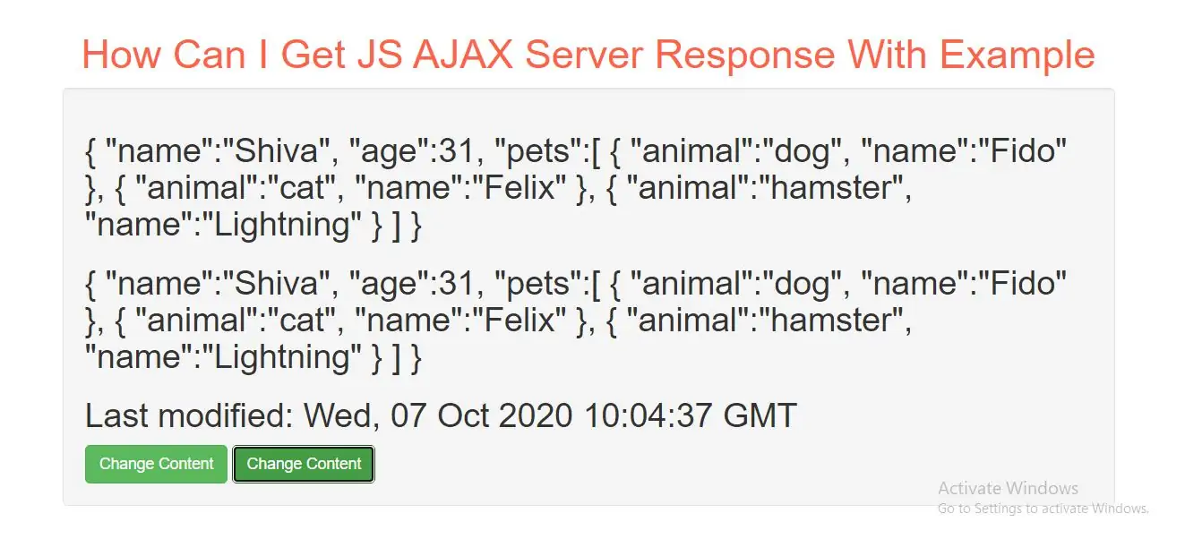 How Can I Get JS AJAX Server Response With Example