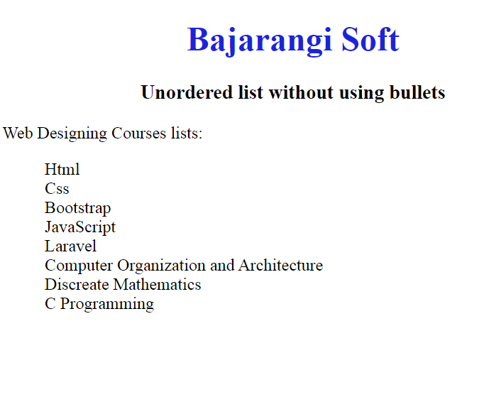 Unordered List Without any Bullets