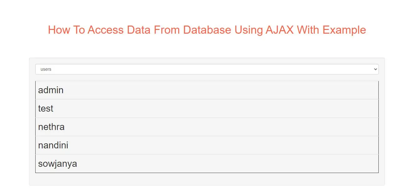 How To Access Data From Database Using AJAX With Example