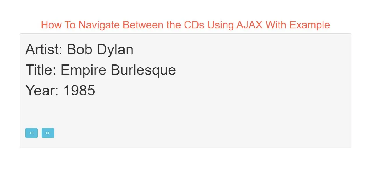 How To Navigate Between the CDs Using AJAX With Example