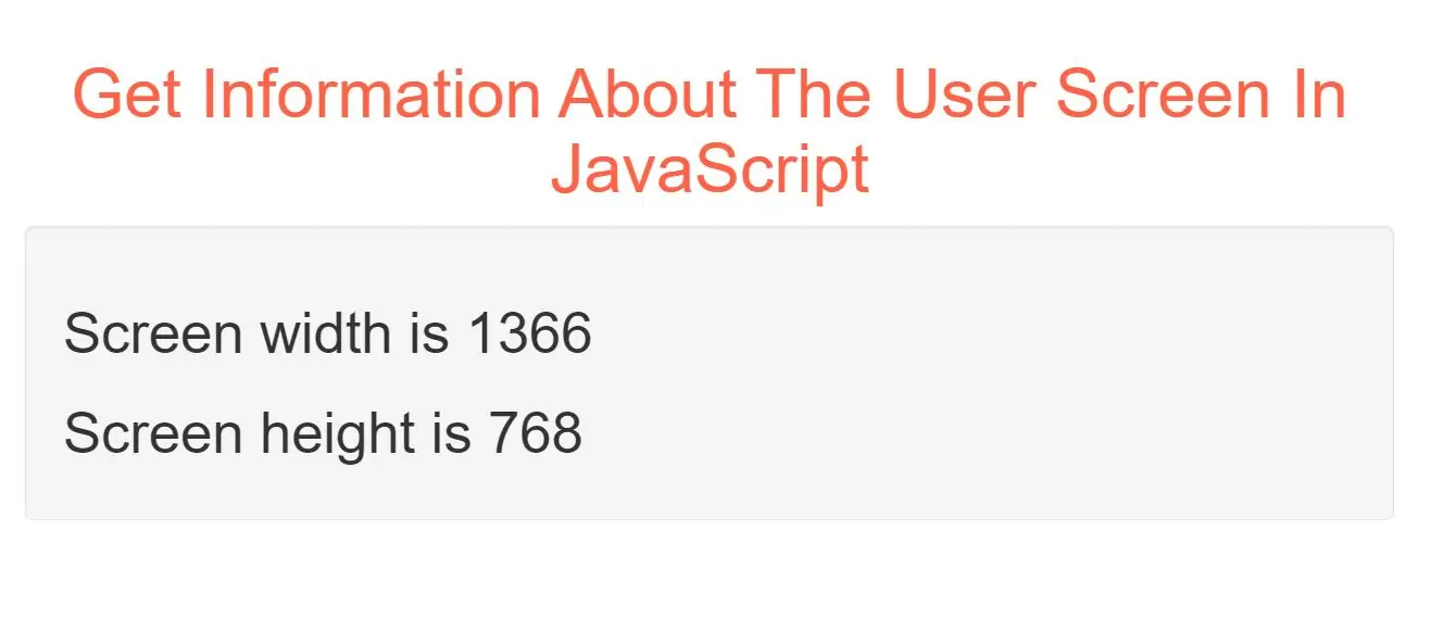 How To Get Information About The User Screen In JavaScript