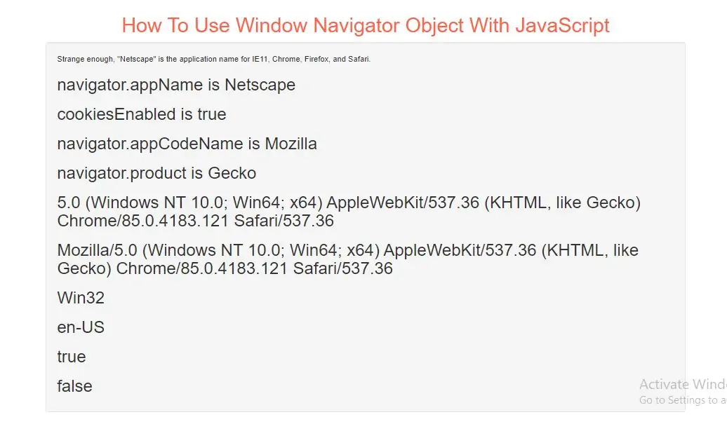 How To Use Window Navigator Object With JavaScript