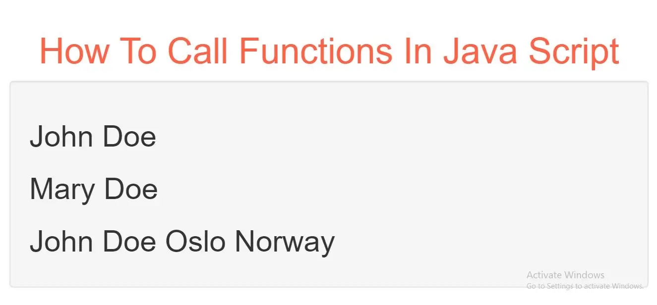 How To Call Functions In Java Script With Examples