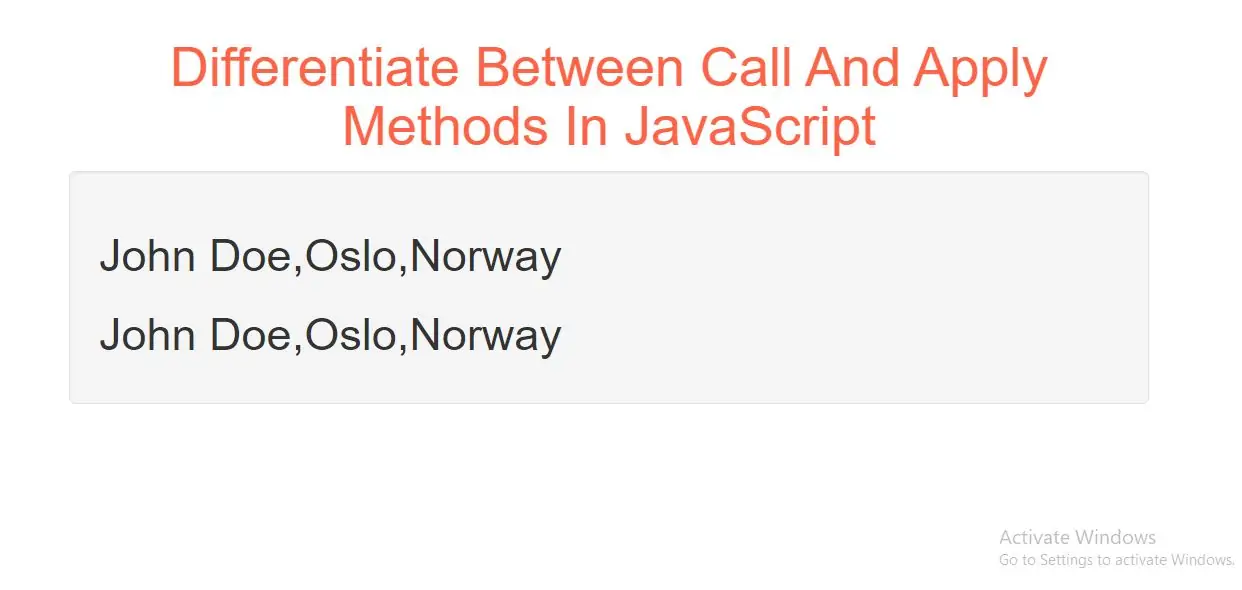 Differentiate Between Call And Apply Methods In JavaScript